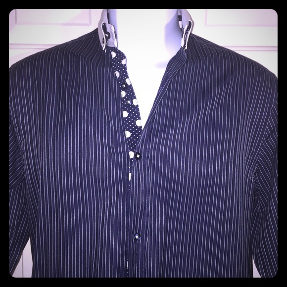 Max Lauren Other - Max Lauren Pin-stripped Polka Dot dress shirt